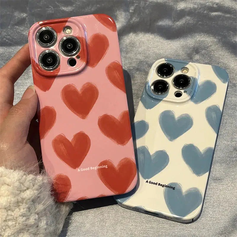 Y2K Aesthetic Heart Painting Phone Case - Trendy Summer Accessory for Fashion Lovers