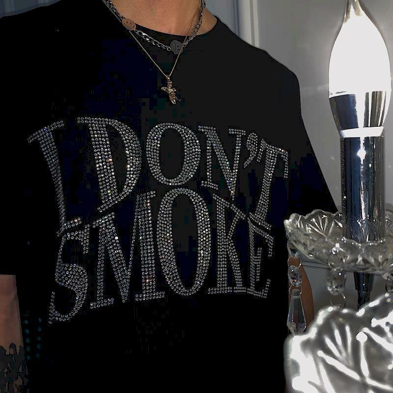 Y2K Aesthetic 'I Don't Smoke' Tee - Vintage 90s Grunge Style Graphic T-Shirt