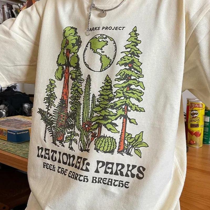 Y2K Aesthetic National Parks Graphic Tee - Vintage 90s Style Summer Outfit Essential