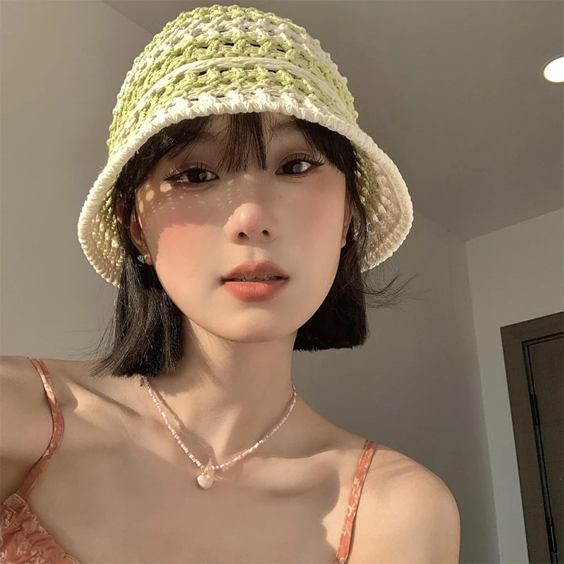 Y2K Aesthetic Soft Girl Summer Bucket Hat for Trendy Outfits and Sun Protection