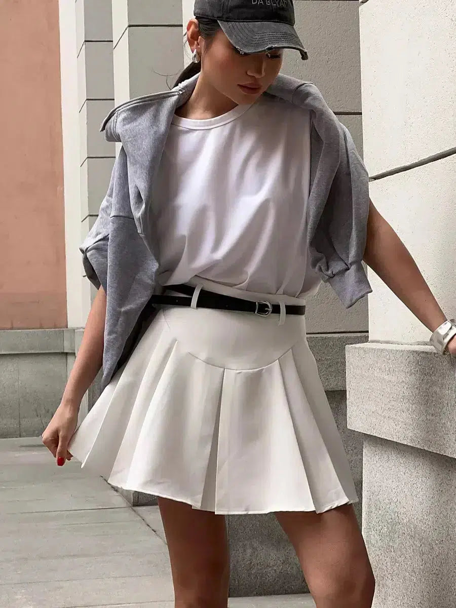 Y2K Casualcore Pleated Mini Skirt - Trendy Summer Outfit for Effortless Style