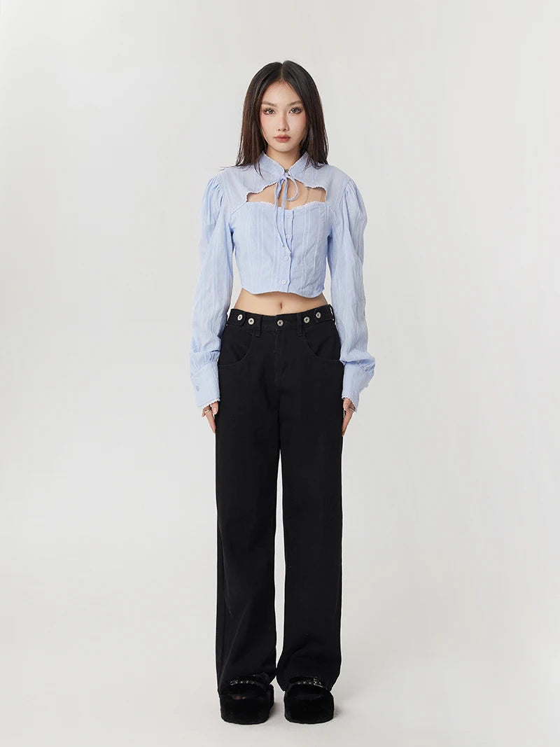 Y2K Cut Out Crop Top: Trendy Summer Shirt for Effortless 90s-Inspired Outfits