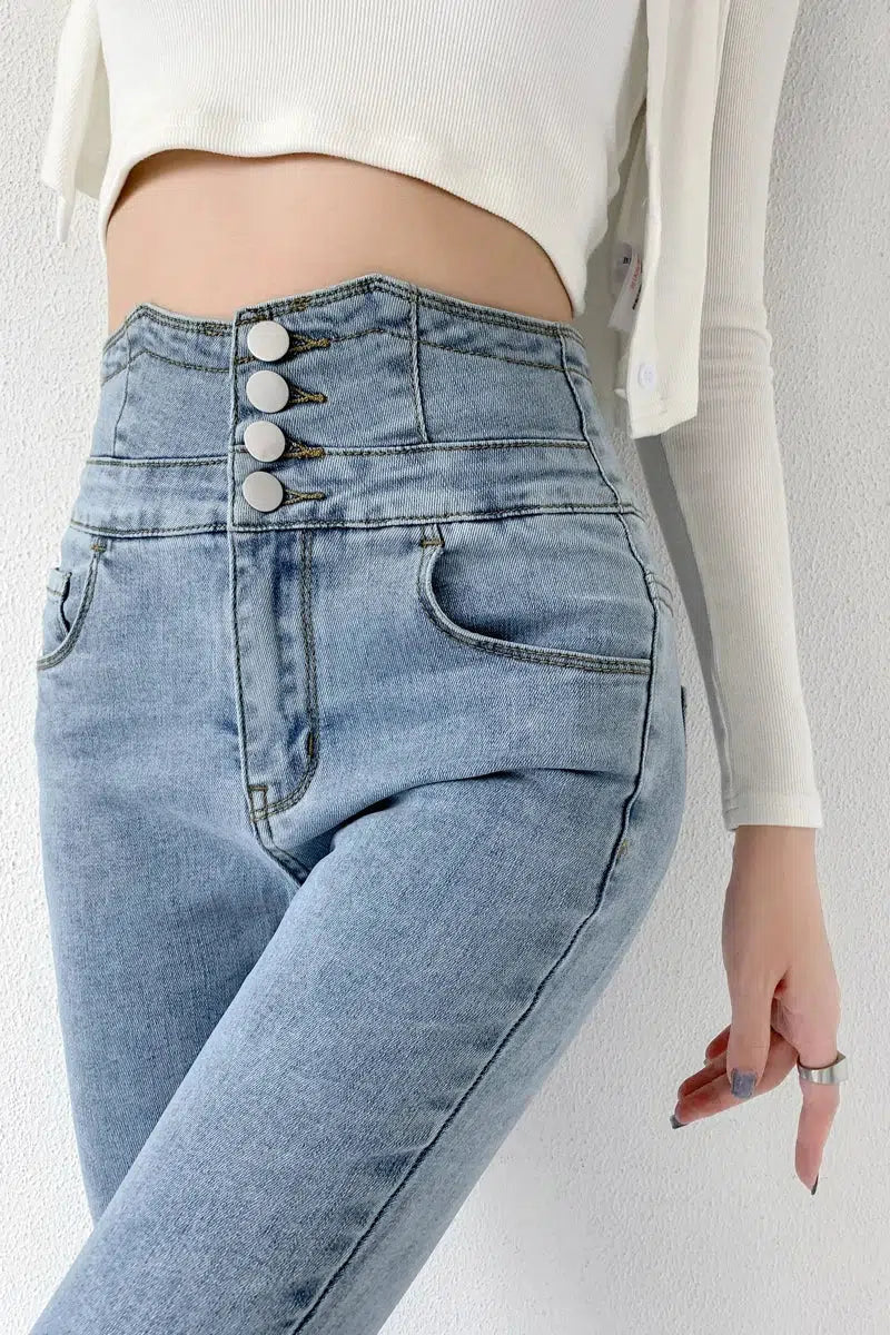 Y2K Cut Out Cross Waistband Skinny Jeans - Trendy Grunge Style for Effortless Summer Looks