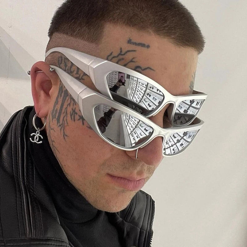 Y2K Cyberpunk Cat Eye Sunglasses for Rave Outfits and Aesthetic Summer Looks