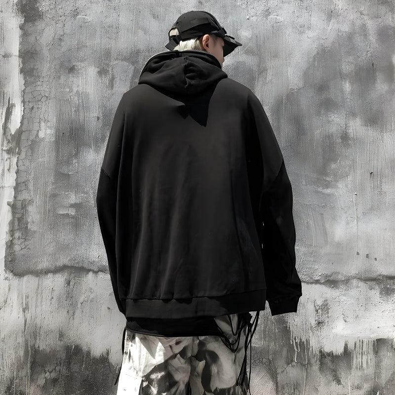 Y2K Cyberpunk Ghost Full Zip-Up Hoodie - Trendy Grunge Style for Aesthetic Outfits