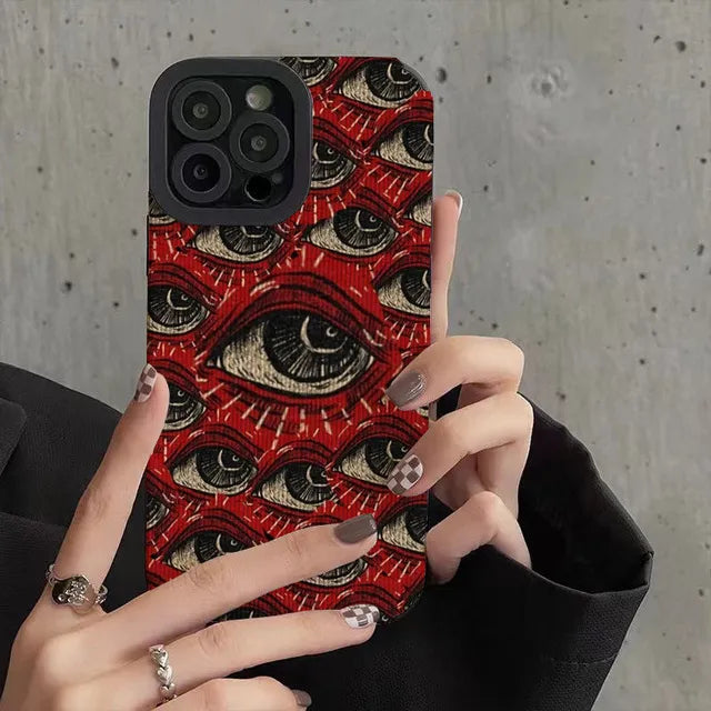 Y2K Devil Eyes Phone Case - Trendy Grunge Aesthetic for Summer Outfits & 2000s Fashion