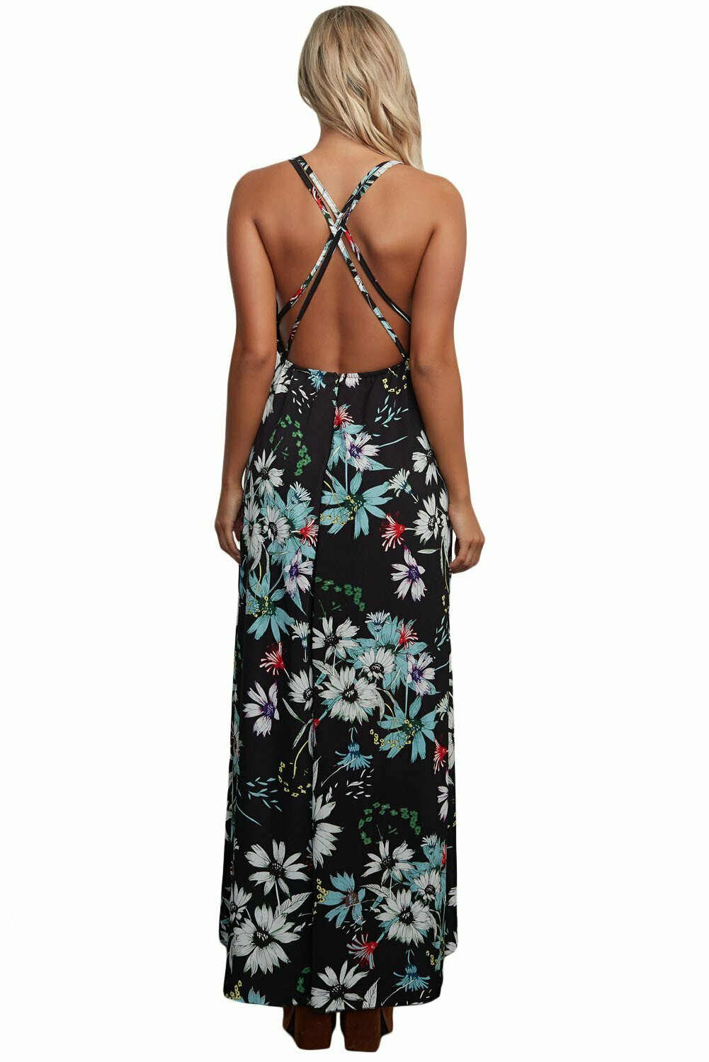 Y2K Floral Chiffon Maxi Dress with Spaghetti Straps - Coquette & Grunge Aesthetic