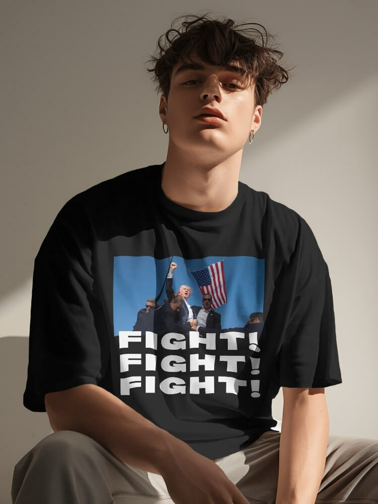 Y2K Grunge Trump Fight Tee - Vintage 90s Style Graphic Tee for Bold Summer Outfits