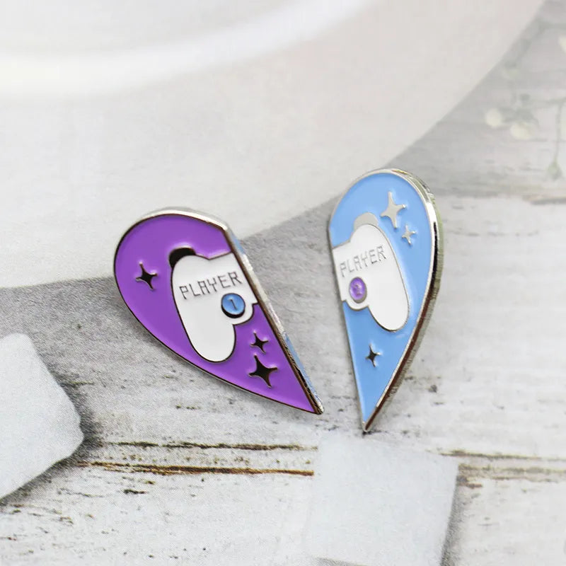 Y2K Heart Shaped Pins for Aesthetic Outfits, Grunge Style, and 90s Fashion Lovers