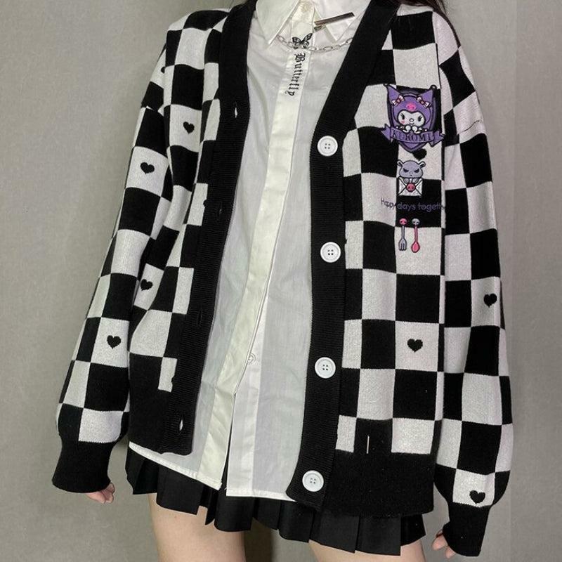 Y2K-Inspired Black Buttoned Cardigan for Trendy Grunge and Coquette Aesthetic Outfits