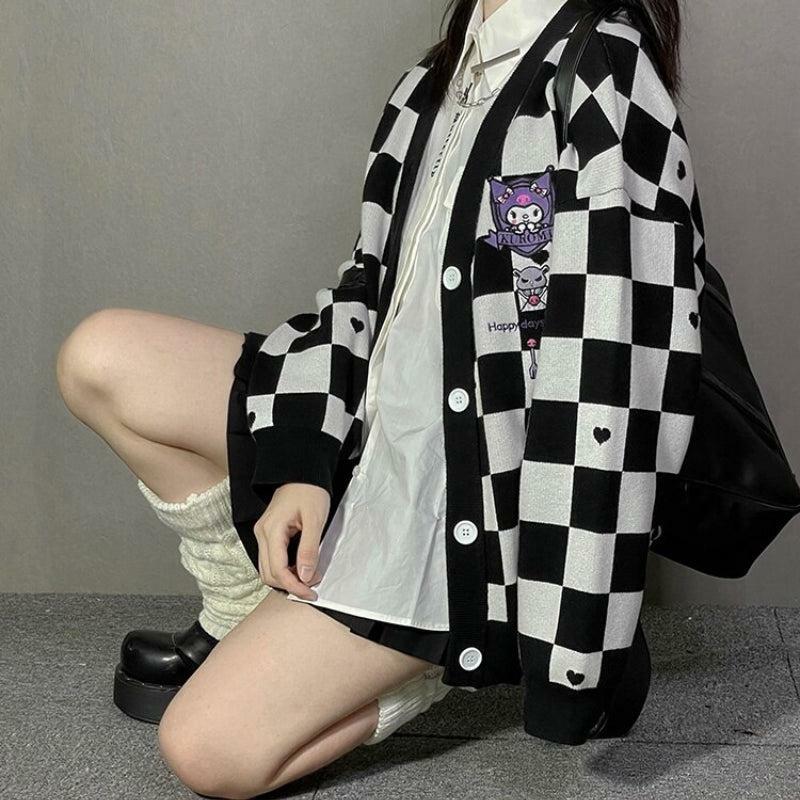 Y2K-Inspired Black Buttoned Cardigan for Trendy Grunge and Coquette Aesthetic Outfits