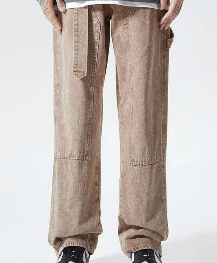 Y2K-Inspired Drawstring Belt Straight Leg Jeans for Effortless Summer Style