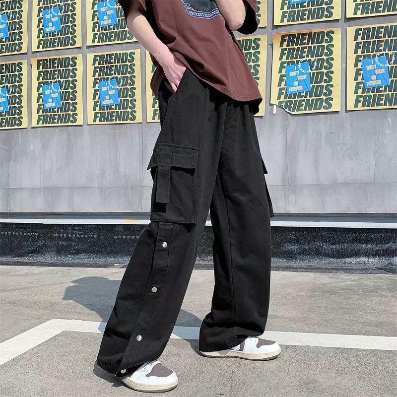 Y2K-Inspired Elastic Waist Wide Leg Cargo Pants for Effortless Summer Style