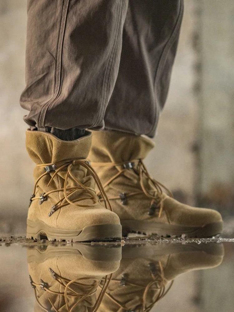 Y2K-Inspired Lace-Up Army Style Hiking Boots for Trendy Outdoor Adventures