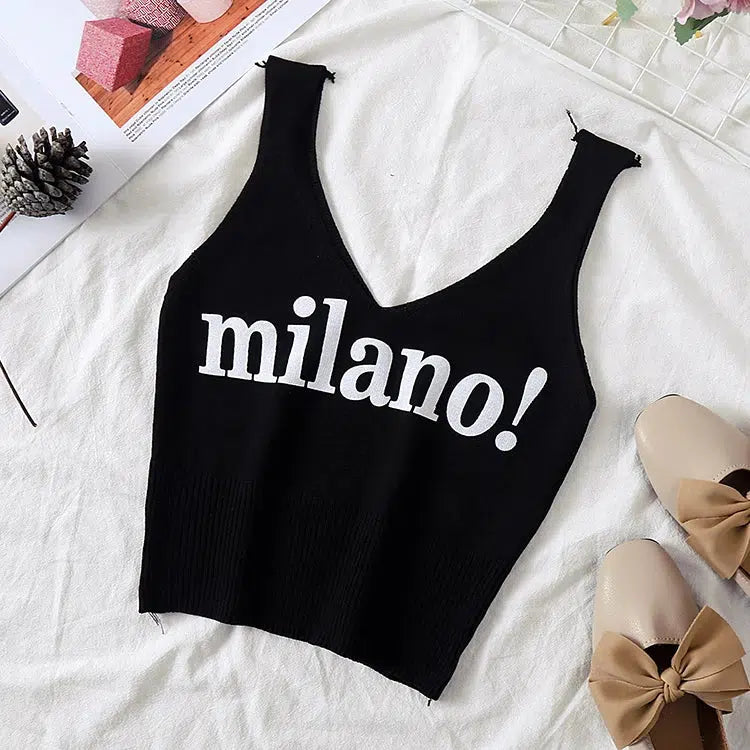 Y2K-Inspired Milano Knitted Tank Top for Effortless Summer Style and Aesthetic Outfits