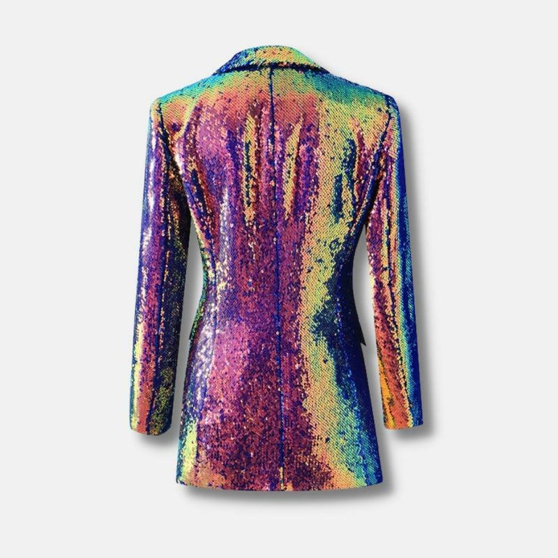 Y2K-Inspired Premium Sequin Long Blazer for Glamorous Summer Nights and Chic Outfits