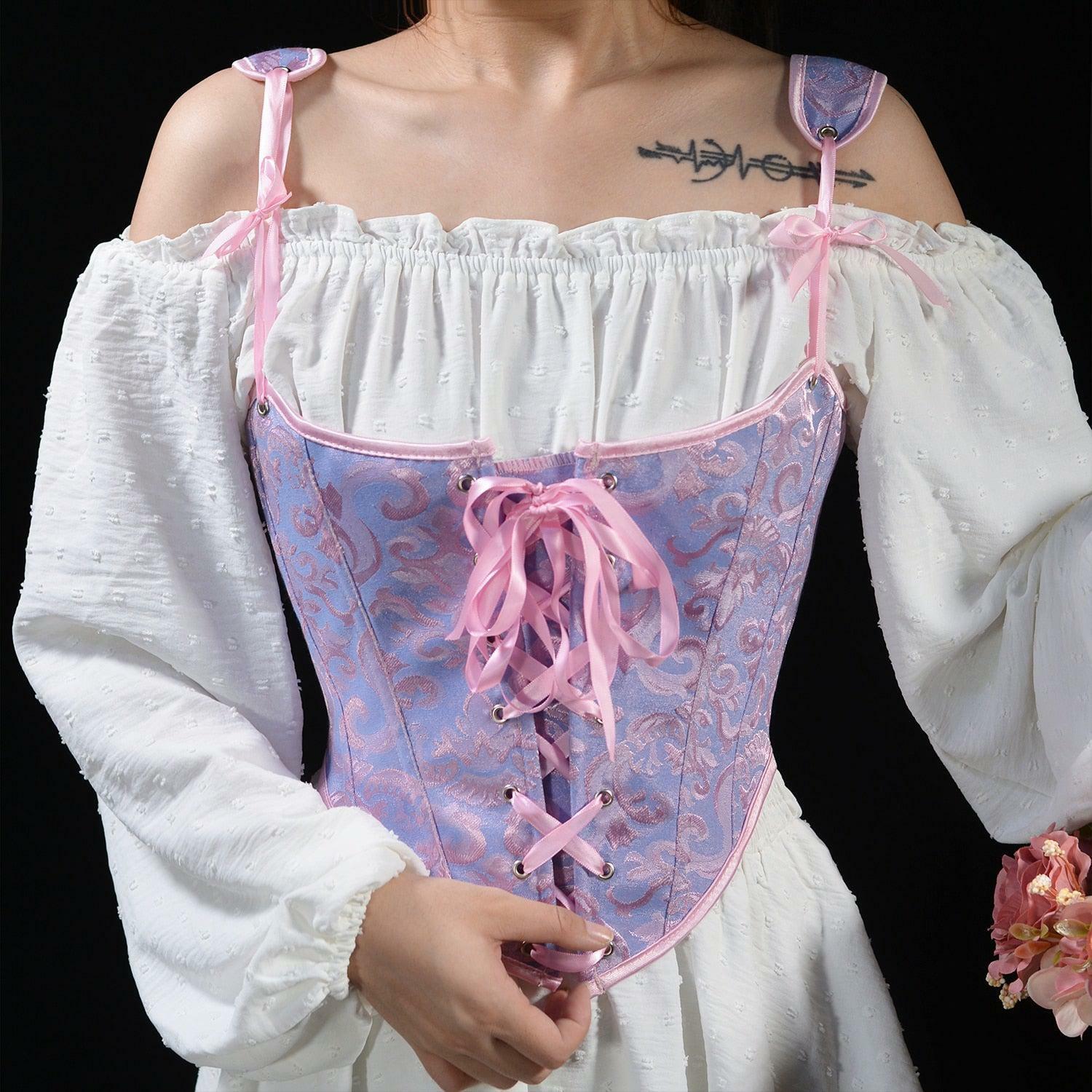 Y2K-Inspired Ribbon Corset Top for a Chic Summer Look - Perfect for Grunge & Coquette Styles