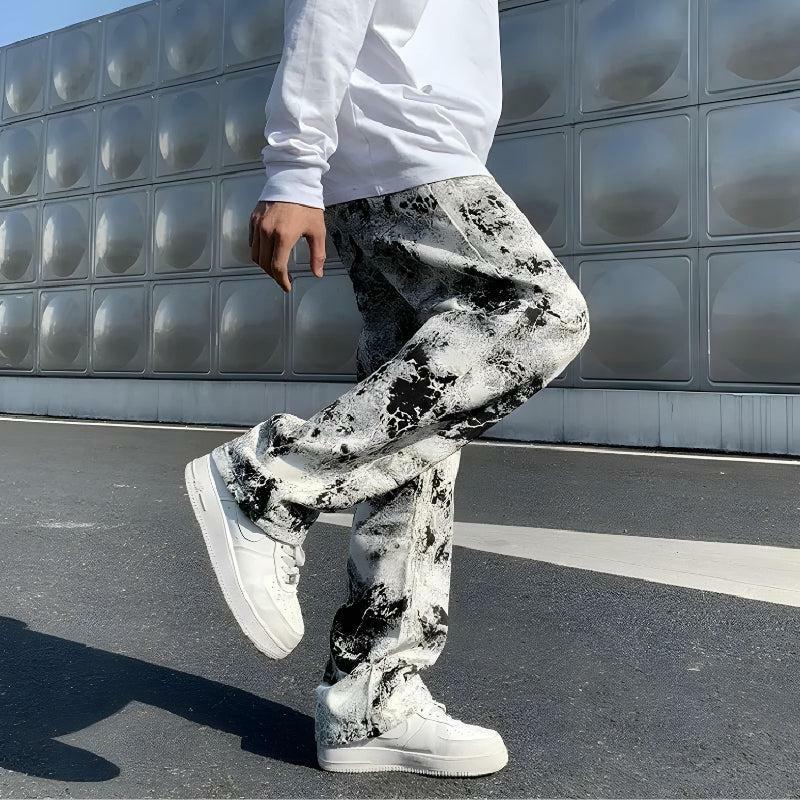 Y2K-Inspired Spray Paint Straight Leg Jeans for Trendy Summer Outfits