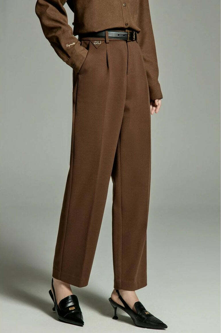 Y2K-Inspired Tailored Suit Pants for Effortless Chic and Modern Style