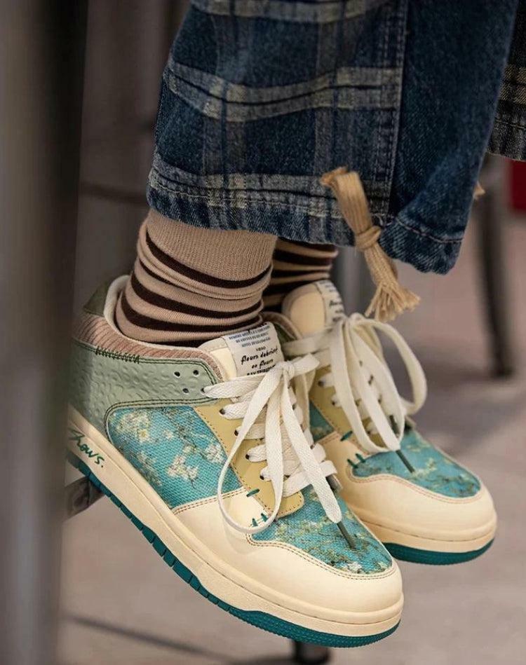 Y2K-Inspired Van Gogh Almond Blossom Sneakers for Trendy Summer Outfits