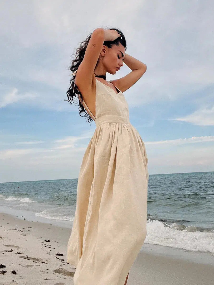 Y2K Linen Midi Dress: Effortless Summer Style for Y2K Fashion Lovers and Retro Vibes