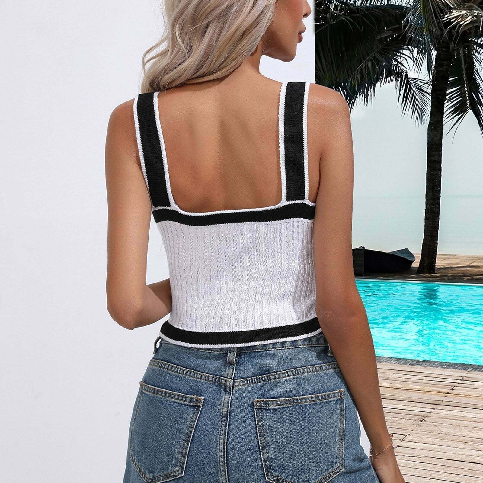 Y2K Patchwork Backless Cami Top - Cute Grunge Aesthetic for Stylish Outfits