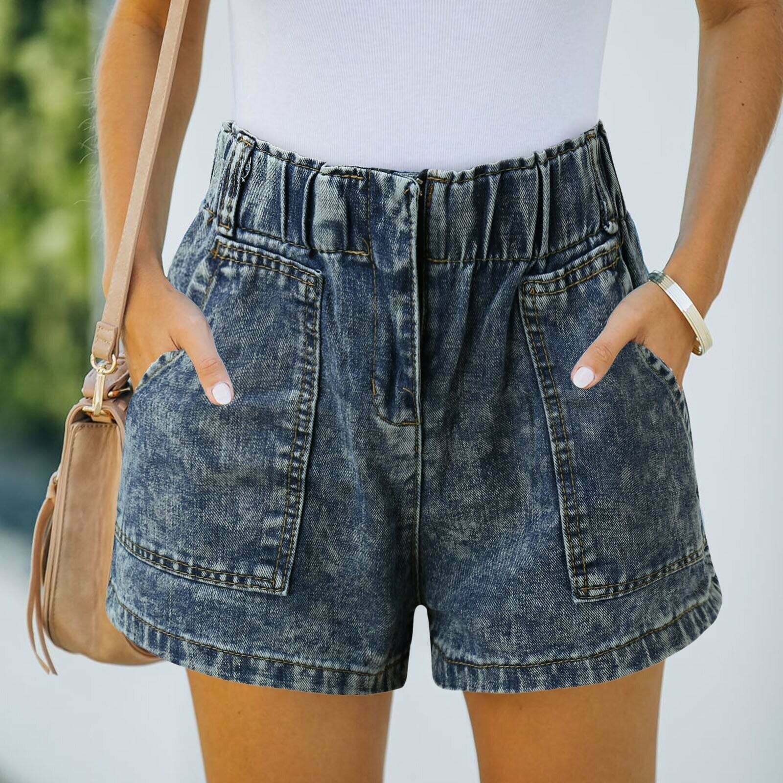 Y2K Ripped High Waist Jean Shorts - Trendy Grunge Aesthetic for Summer Outfits