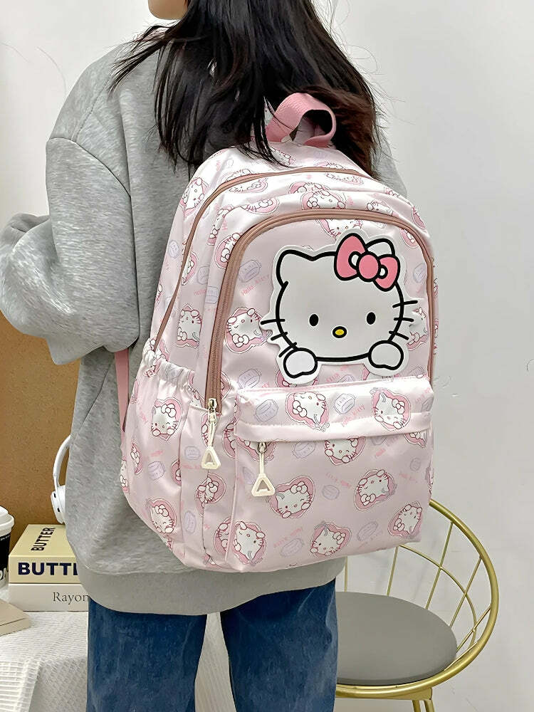 Y2K Sanrio Characters Backpack: Cute Aesthetic Bag for 90s Fashion Lovers and Trendsetters