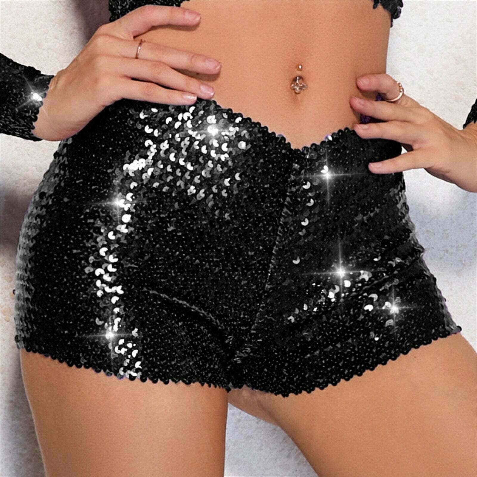 Y2K Sequins Dance Shorts - Cute Grunge Aesthetic with Coquette Style Vibes