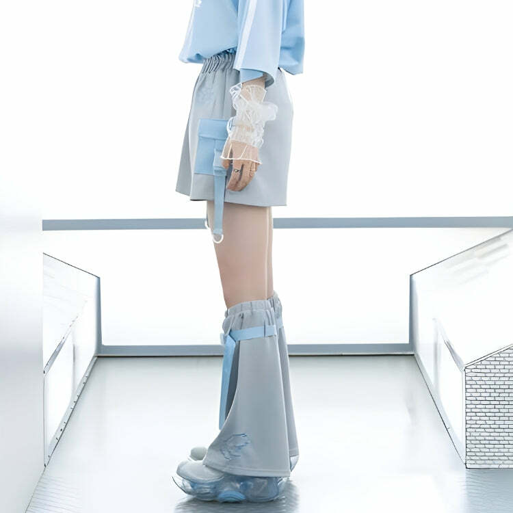 Y2K Soft Girl Cloud Wings Leg Warmers for Cozy Aesthetic Outfits and Summer Vibes