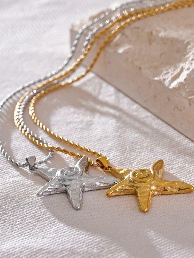 Y2K Starfish Necklace: Trendy Coastal Jewelry for Summer Aesthetic Outfits