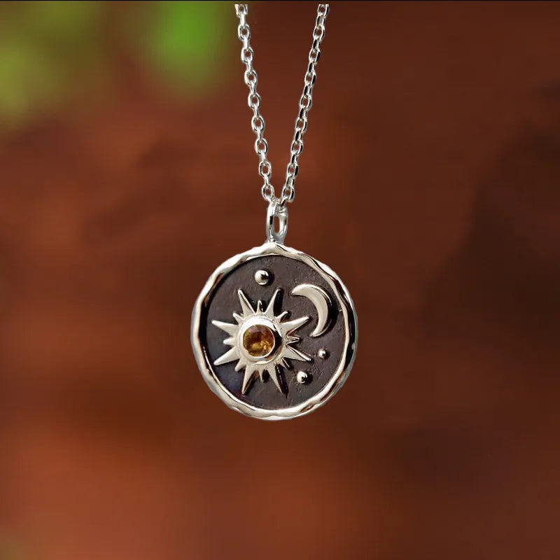 Y2K Sun Moon Charm Necklace - Celestial Aesthetic Jewelry for Trendy Summer Outfits