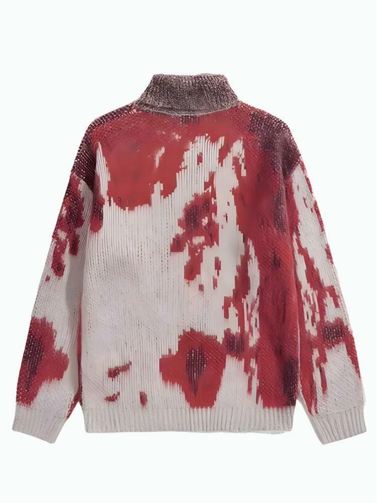 Y2K Tie Dye Turtle Neck Sweater - Cozy Knit for Trendy Summer Outfits & Grunge Aesthetic