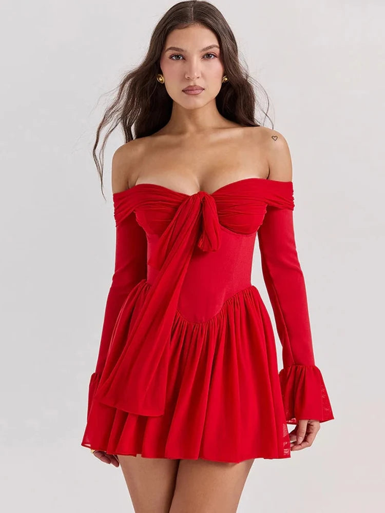 Y2K Tie Front Strapless Corset Mini Dress - Trendy Summer Outfit for a Chic Look