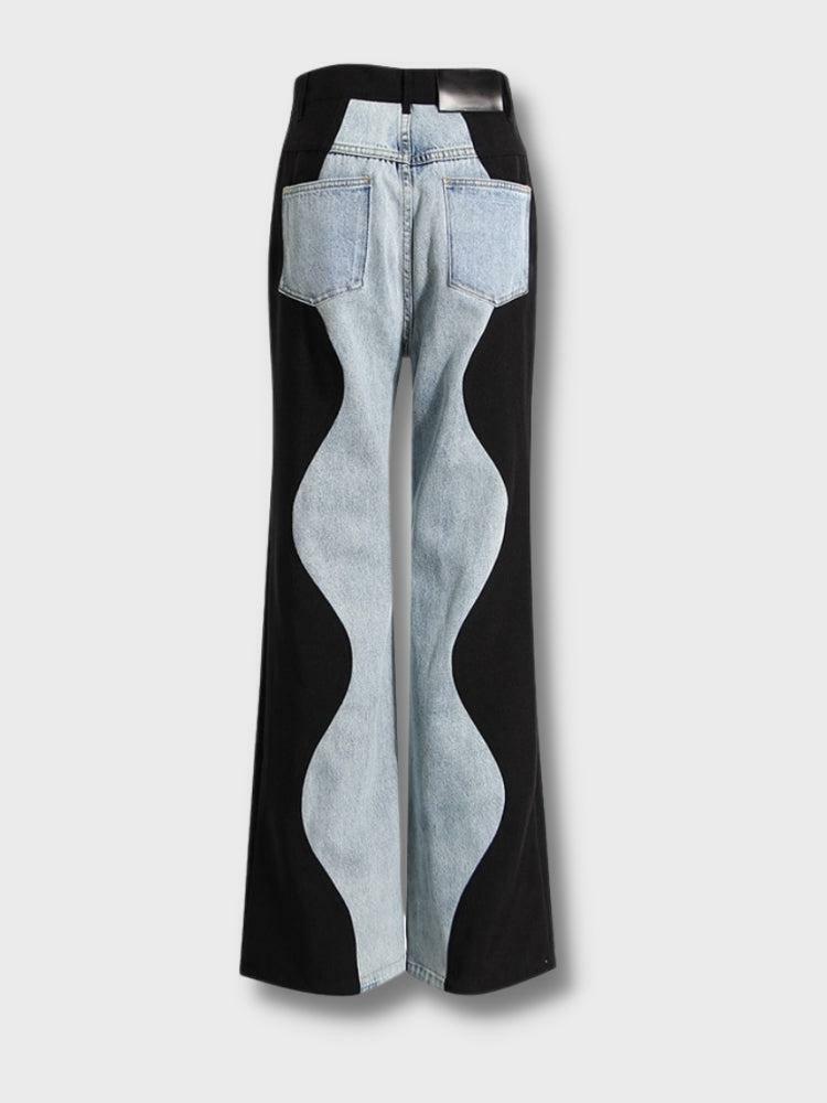 Y2K Wave Panel Baggy Jeans - Trendy 90s Inspired Grunge Style for Effortless Summer Vibes