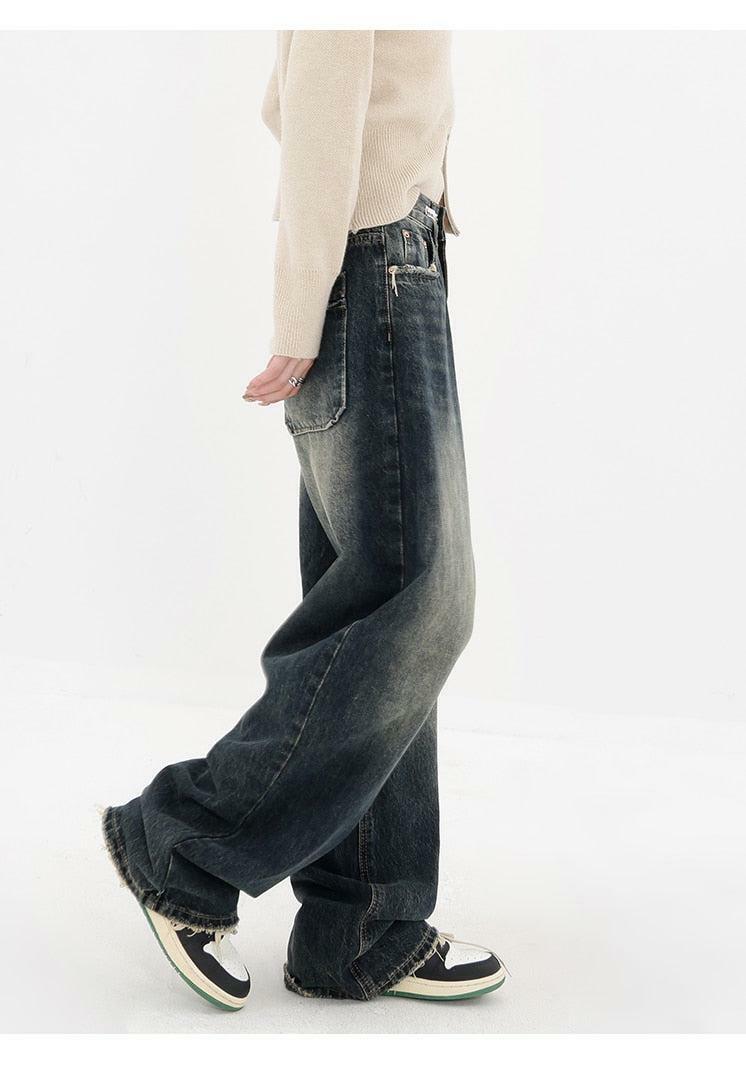 Y2K Wide Leg Dark Jeans: Trendy Grunge Style for Effortless Summer Outfits